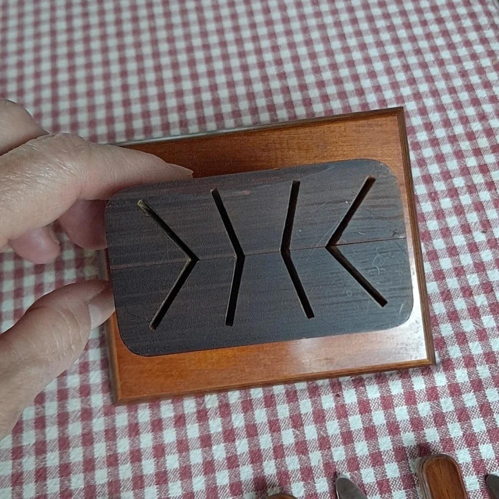 Vintage Steak Knife Set in Wood Block